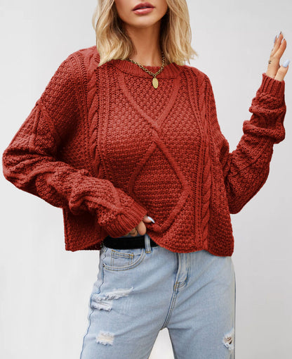 Large Size Loose Chunky Knit Pullover Sweater