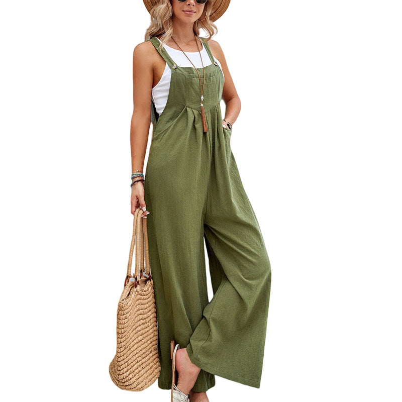 Full Size Wide Leg Overalls with Pockets