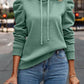 Ruched Puff Long Sleeve Hoodie