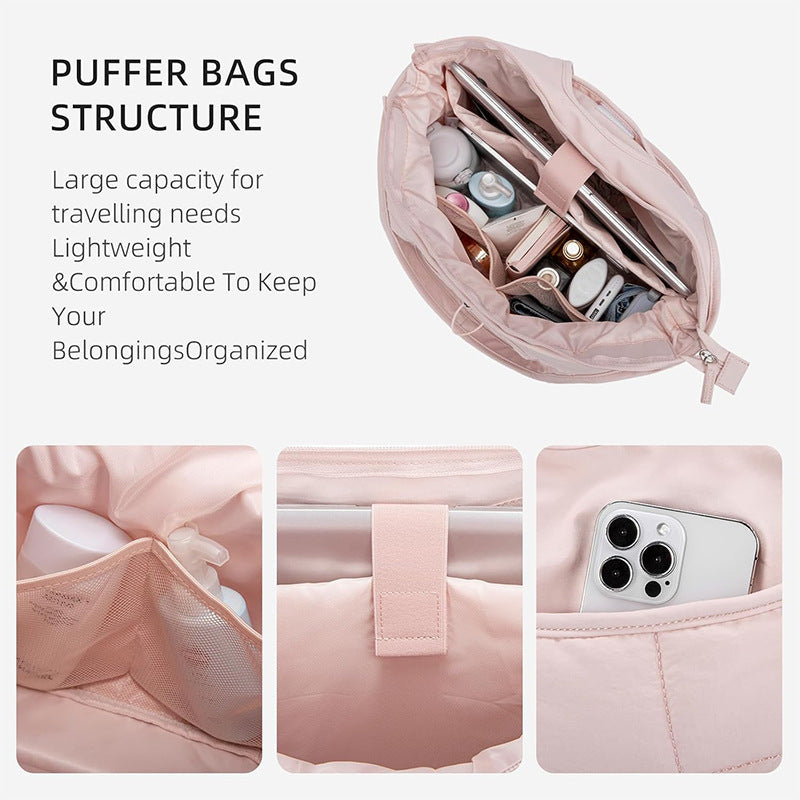 Quilted Puffer Tote Bag for Women