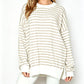 Bubble Poly Cotton Stripe Tunic with Side Slit