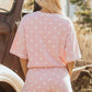 Polka Dot Short Sleeve Loose Top Drawstring Shorts Set