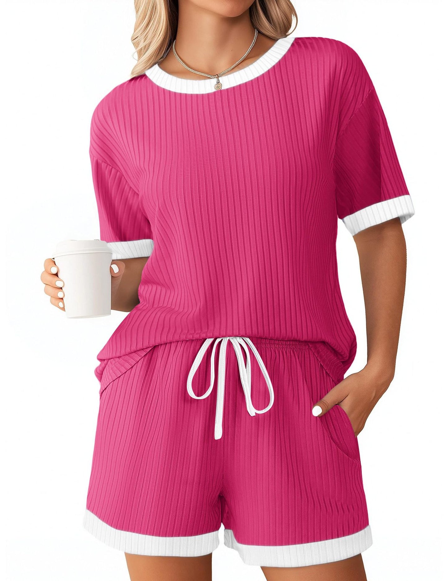 Cozy Ribbed Contrast Lounge Set
