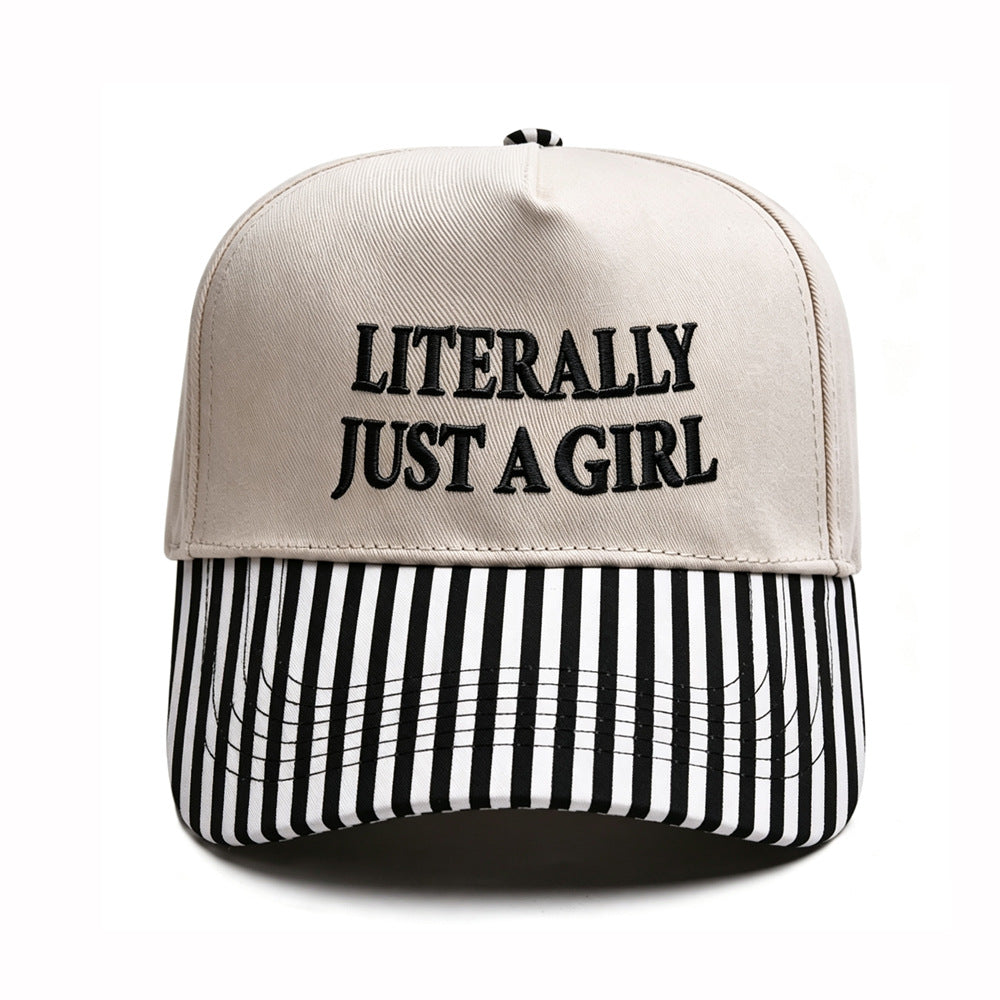 LITERALLY JUST A GIRL Embroidered Trucker Hat
