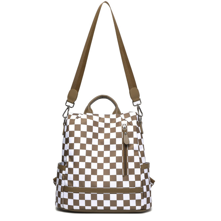 Convertible Checkered Backpack Purse — 2-in-1 Fashion Shoulder Bag