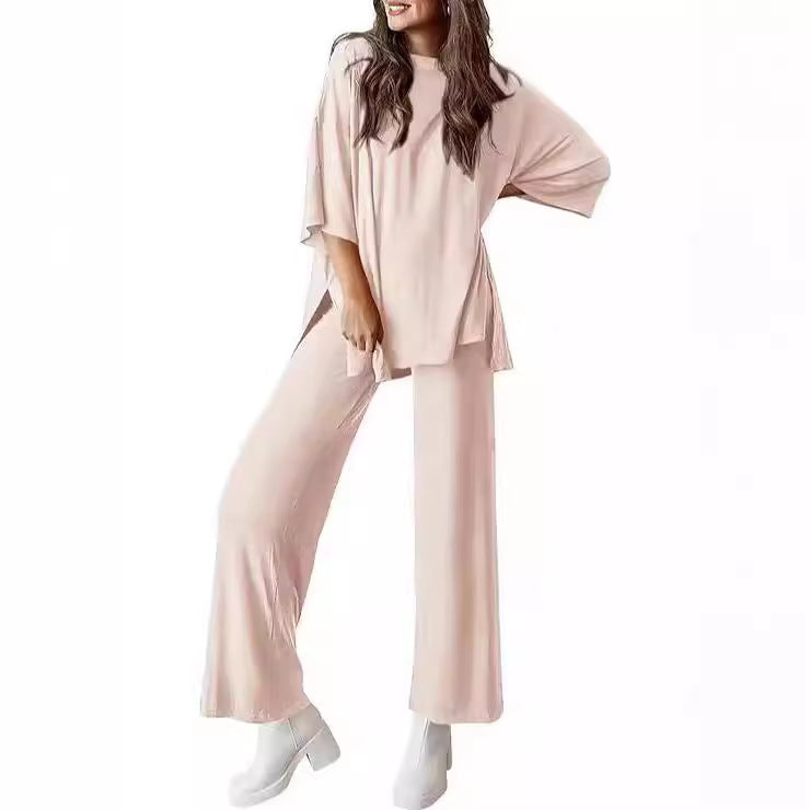 Loose T Side Pocket Sleepwear Set