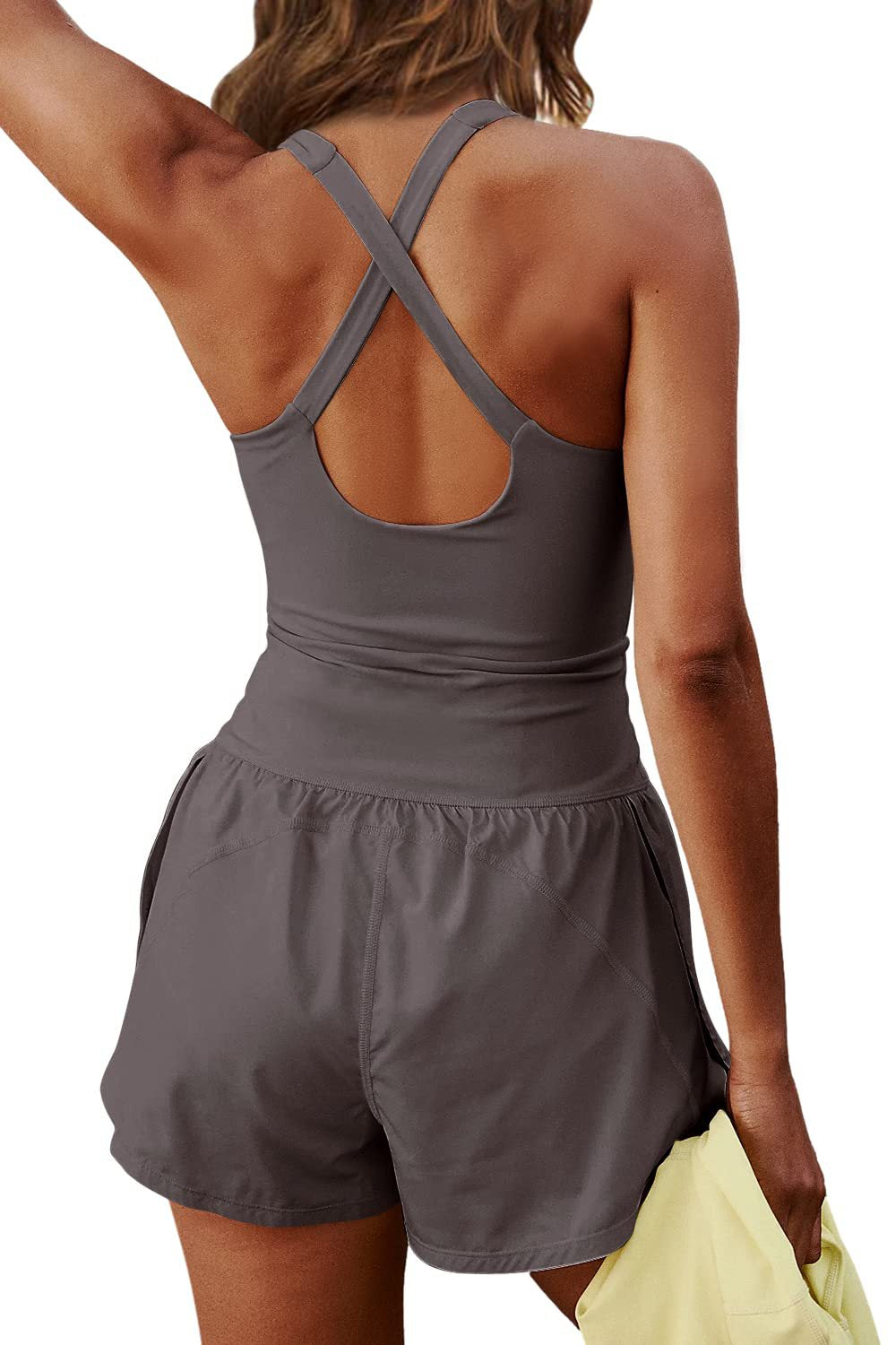 Cross Cutout Short Sports Romper