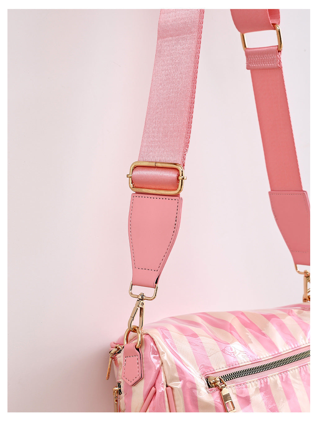Striped Crossbody Belt Bag with Coin Pouch