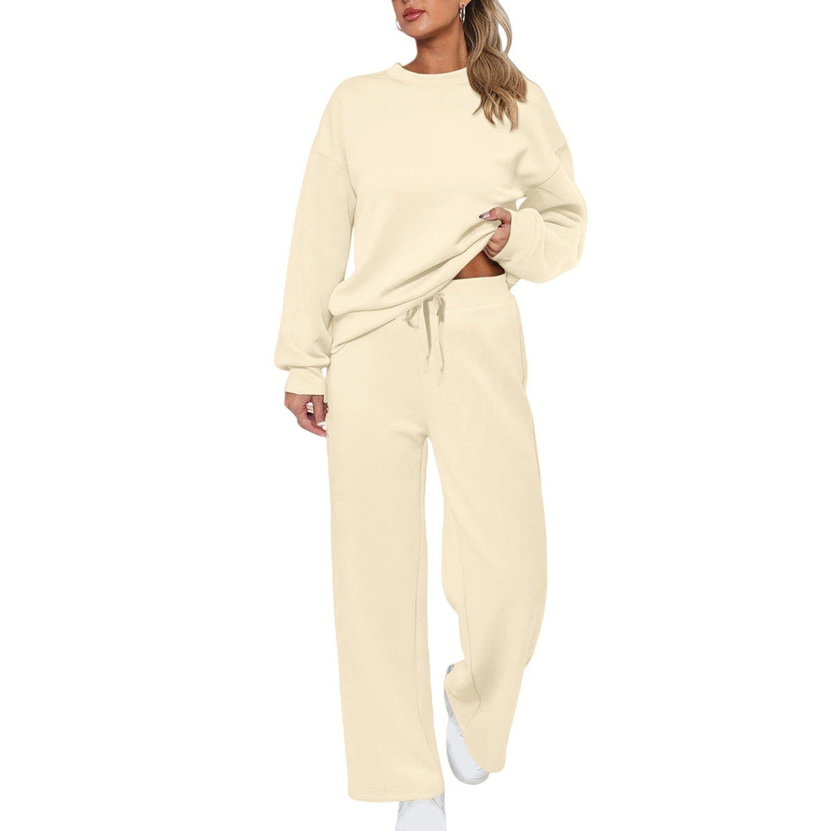 Women's Solid Two-Piece Loungewear Set
