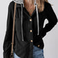 Drawstring Hooded Corduroy Jacket