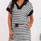 Earthy Stripe Polo and Skirt Co-Ord Set