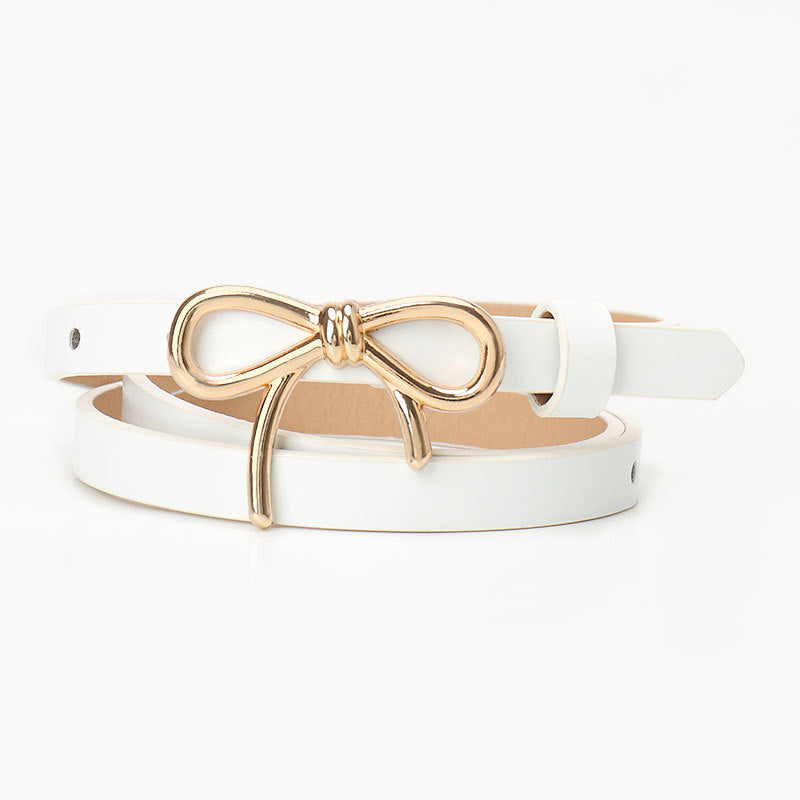 Bow Buckle Skinny Belt