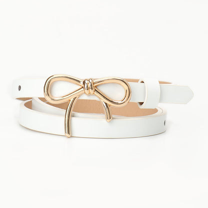 Bow Buckle Skinny Belt