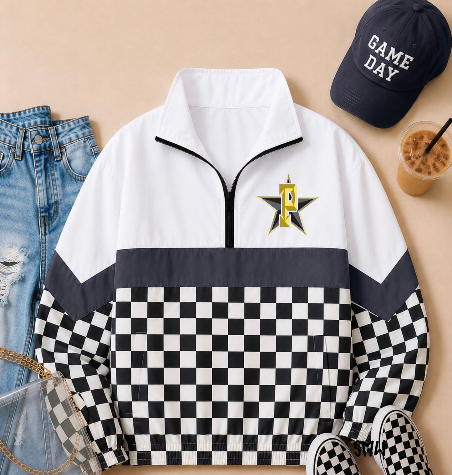 Customizable 3D Digital-print Zip-neck Polo Shirt with a Stand-up Collar