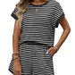 The Color-Blocked Striped Short Set