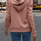 Ruched Puff Long Sleeve Hoodie