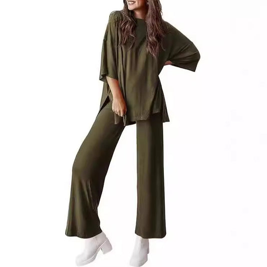 Loose T Side Pocket Sleepwear Set