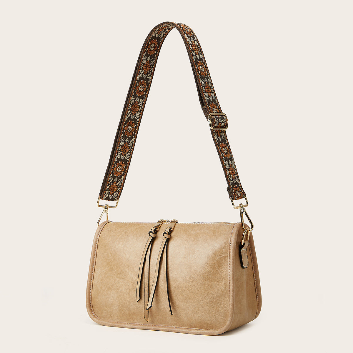 Retro Solid Color Crossbody Bag