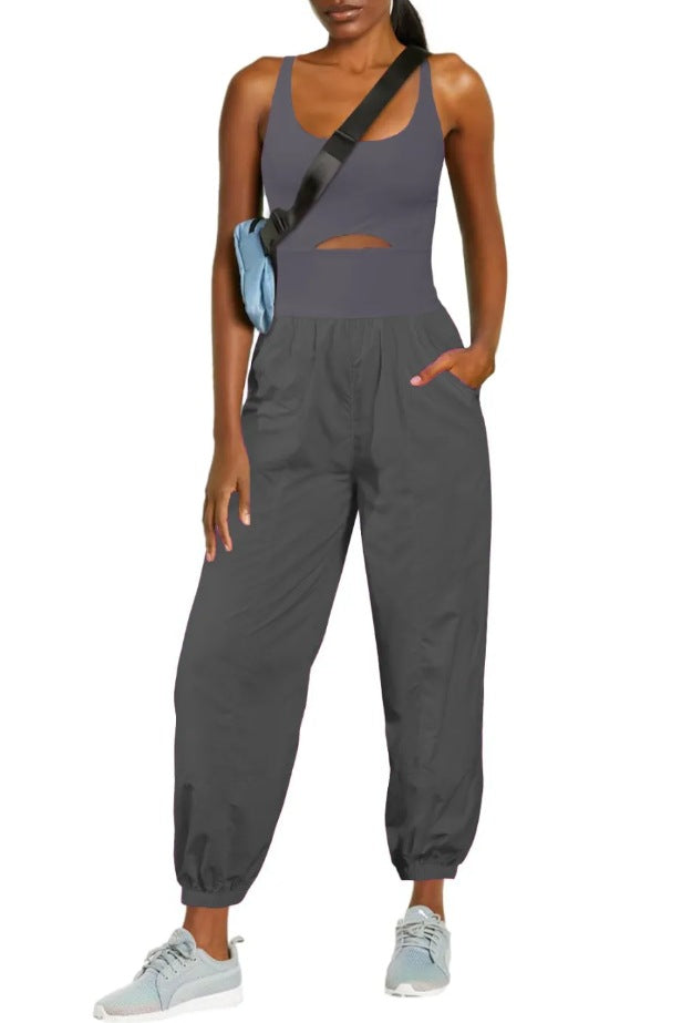 Camisole Tracksuit Jumpsuit with Pockets