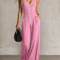 Women's V-Neck Backless Wide-Leg Jumpsuit