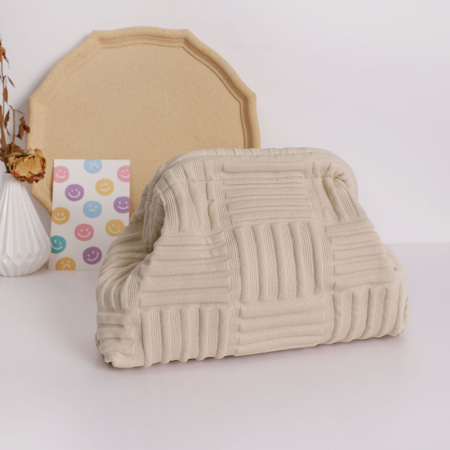 Wave Knit Clutch Bag
