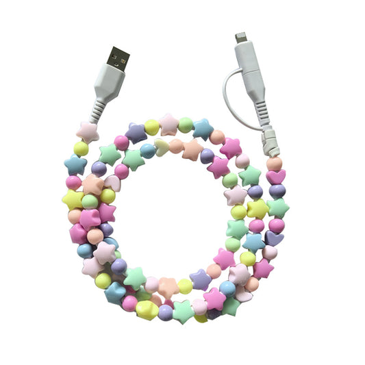 Colored Bead Ccharging Cable 1m