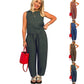 Women's Printed Plaid Sleeveless Vest and Trousers Suit