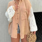 Boho Crochet Sleeve Shacket