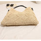 Geometric Woven Straw Beach Bag