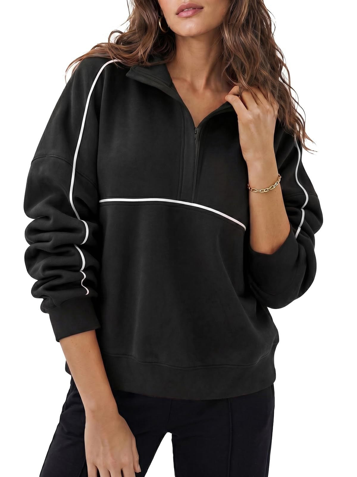 Piped Quarter Zip Pullover