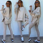 Spring women's tight trousers loose sweatshirt two-piece suit