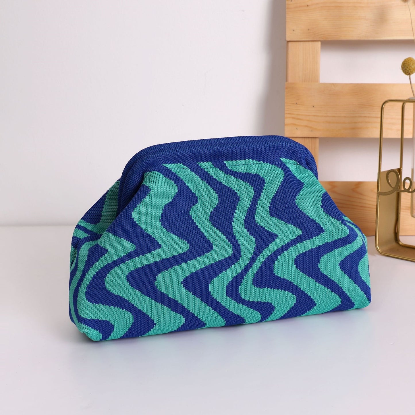Wave Knit Clutch Bag