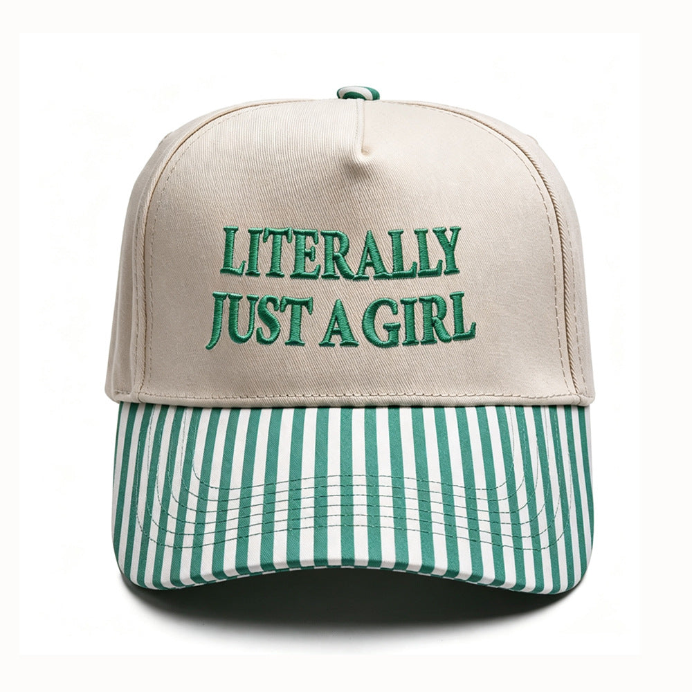LITERALLY JUST A GIRL Embroidered Trucker Hat