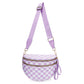 Checkered Crossbody Bag with Detachable Pouch