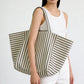 Large Capacity Striped Tote Bag