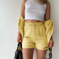 Textured Shirt + Drawstring Shorts 2-Piece Set