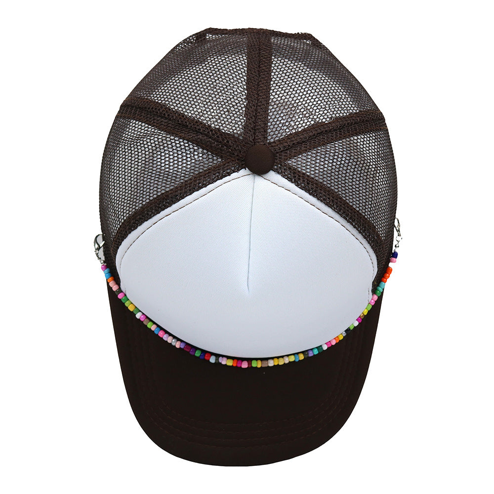 Multicolor Beaded Band Trucker Hat
