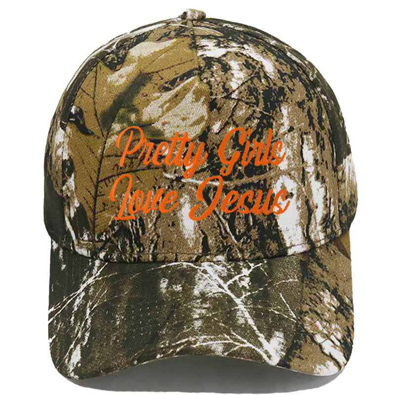 Embroidered Pretty Girls Love Jesus Baseball Cap