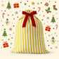 Striped Festive Drawstring Christmas Gift Sack