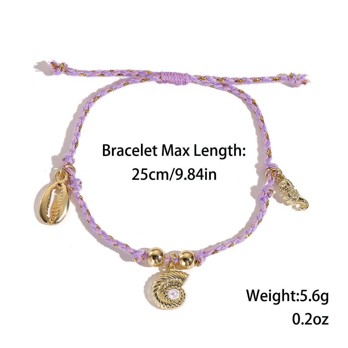 Marine Style Starfish Shell Turquoise Shell Beaded Chain Stretch Bracelets