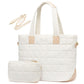Down Handbag Quilted Zipper  Fluffy Work Tote Bag