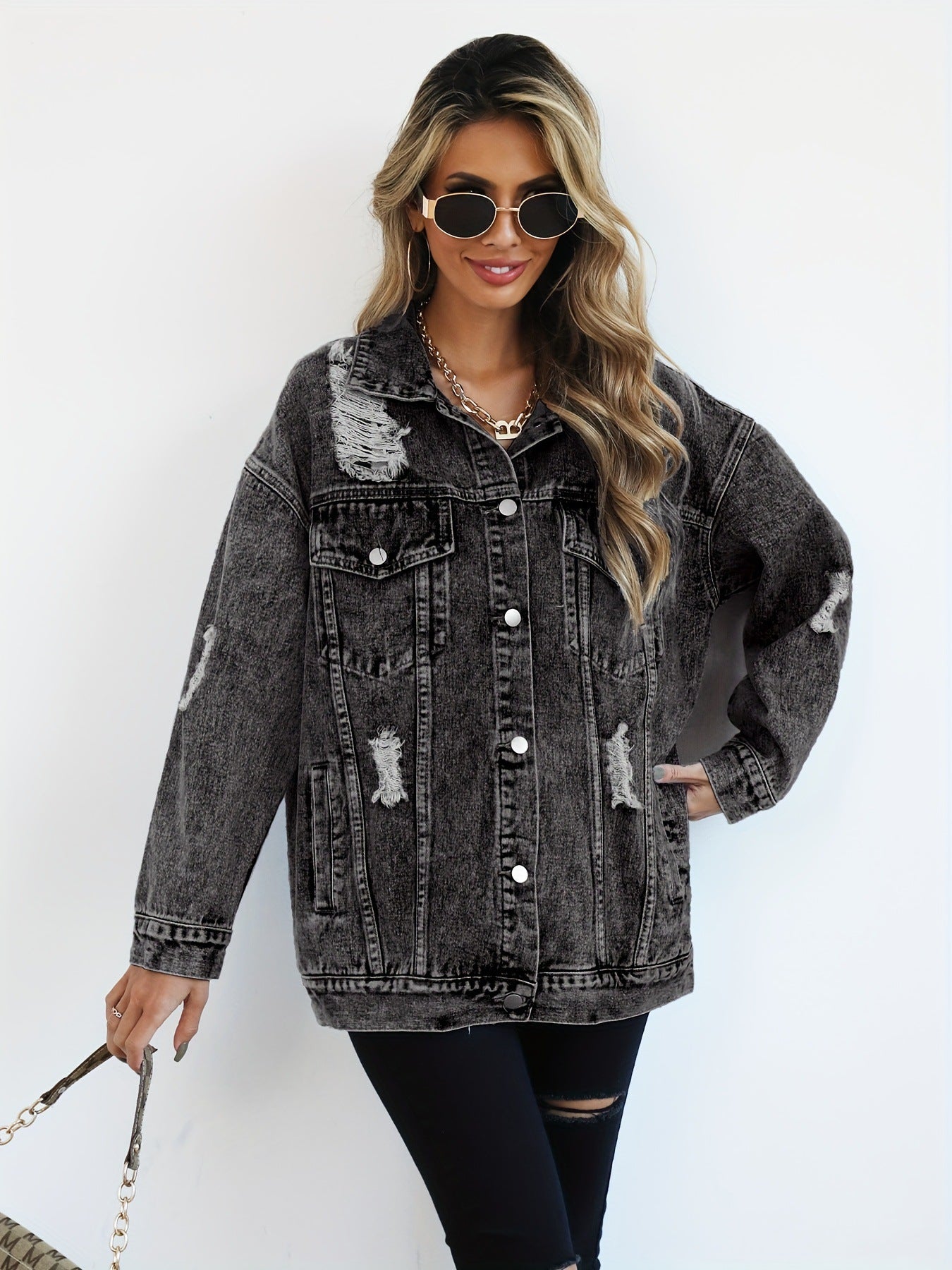 Trendy Oversized Denim Jacket for Women