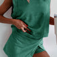 Two Pieces Mineral Wash Cotton Tank Top Lined Split Athletic Skirt Set