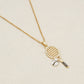 Zirconia Tennis Racket Pendant Necklace