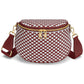 Trendy Woven Checkered Crossbody Bum Bag for Women
