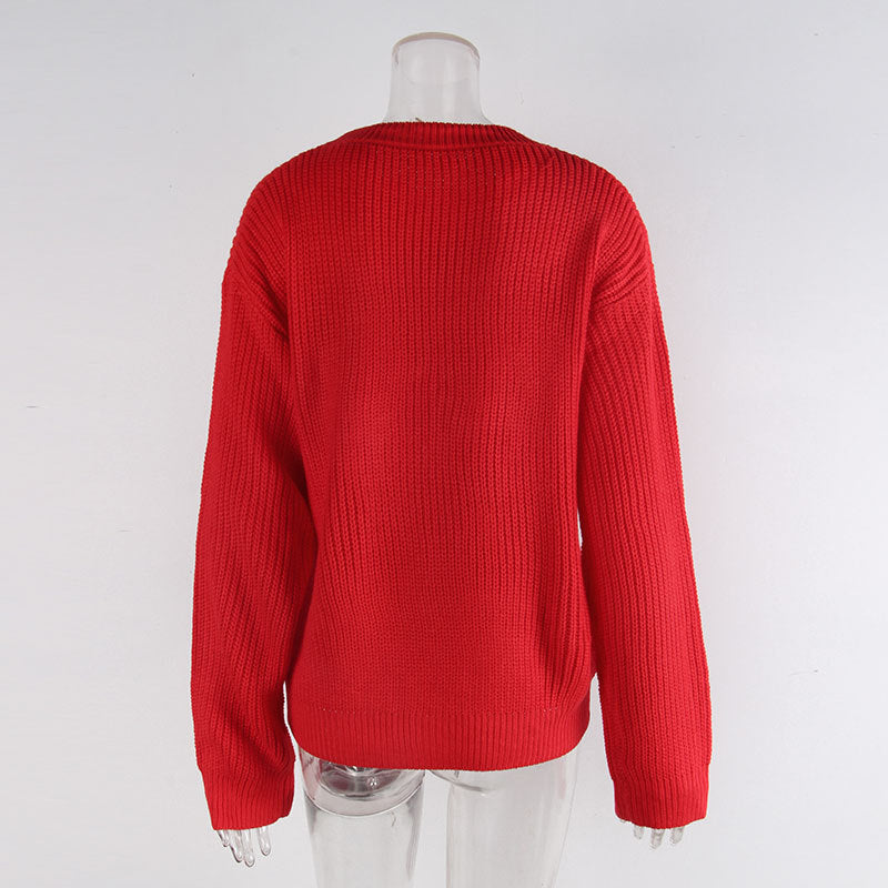 Golden Bow Chunky Knit Sweater