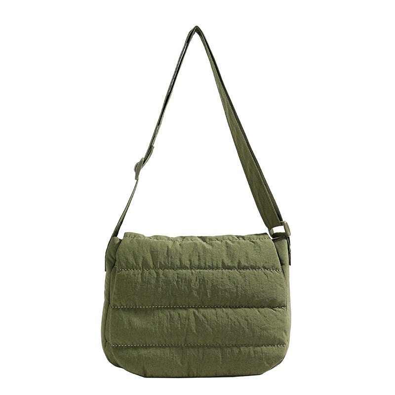 Solid Minimalist Foldover Puffer Crossbody Bag
