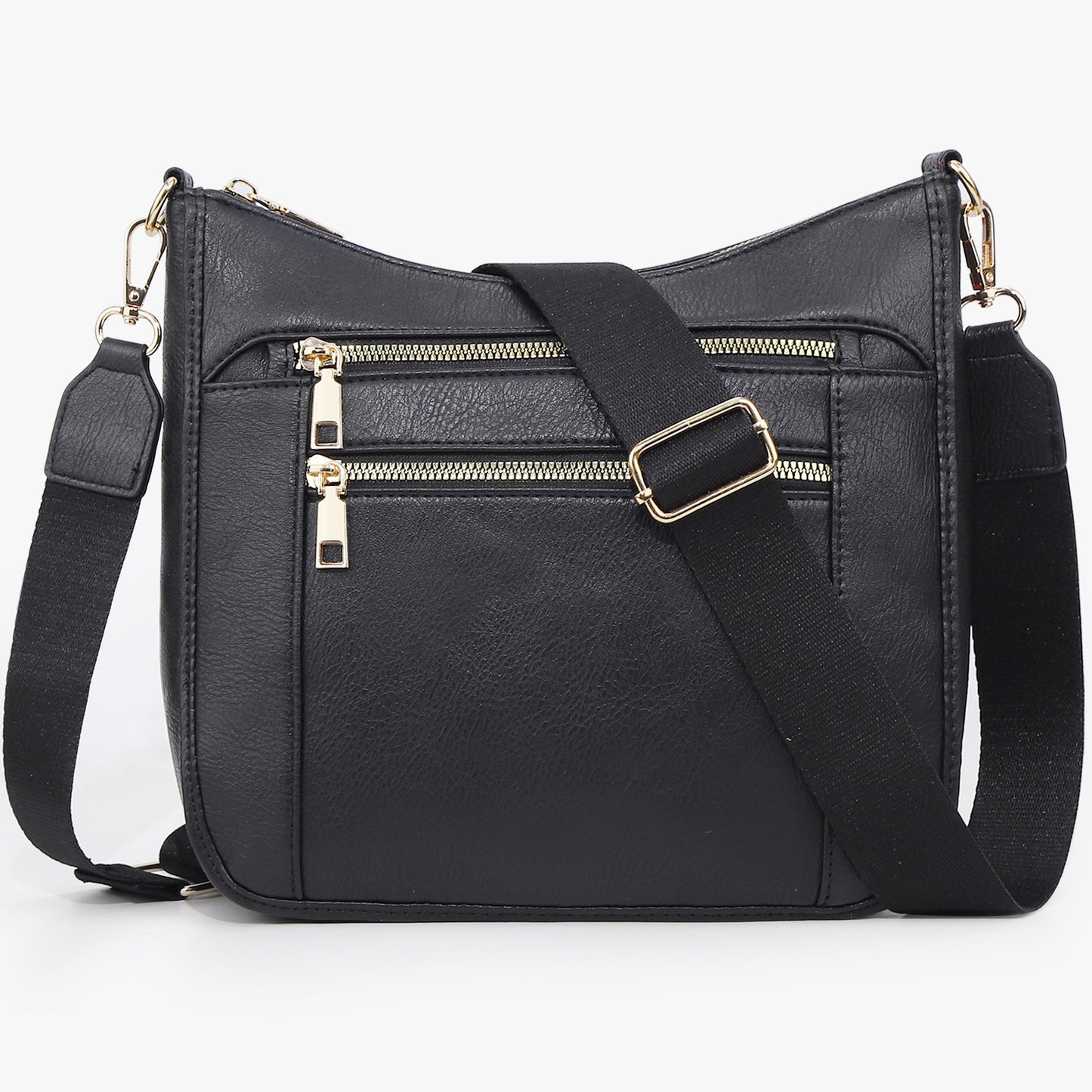 Multi-Zipper Bag With Slanted Strap