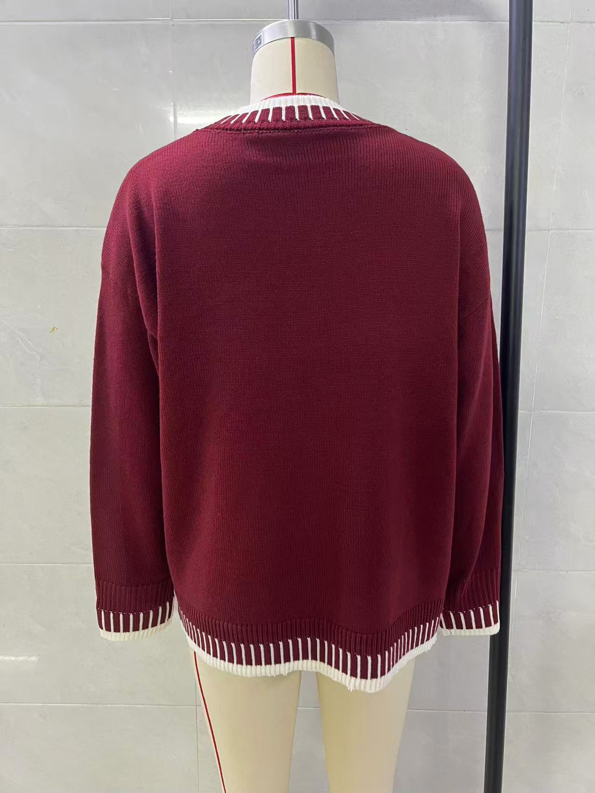 Merry Festive Knit Sweater  Casual Holiday Crewneck Pullover Top