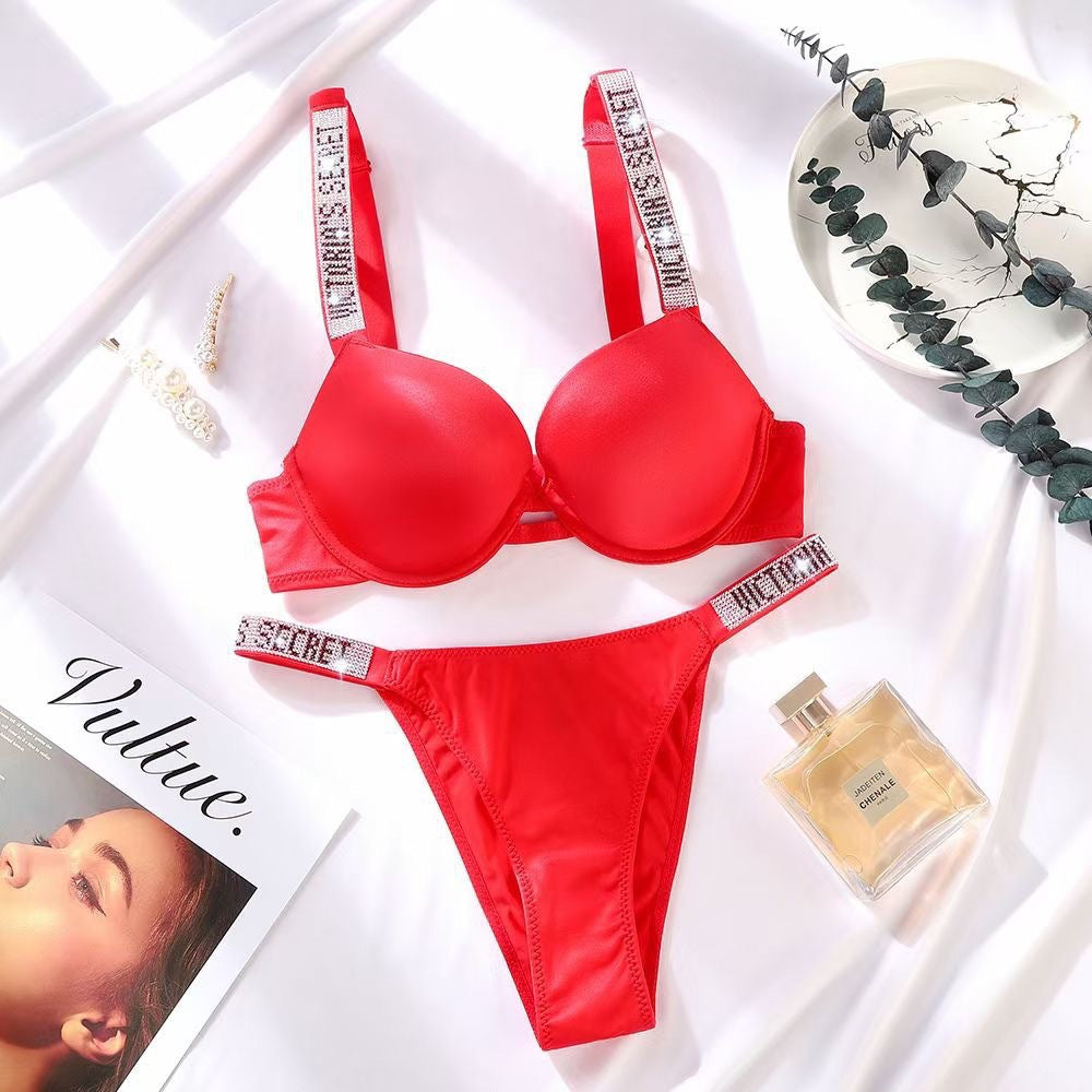 Rhinestone Strap Underwear + Panty Set